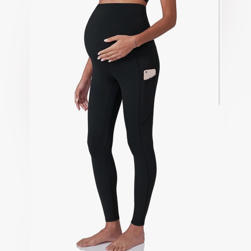 Poshdivah Black Over the Belly Maternity Leggings - Picture 4 of 5